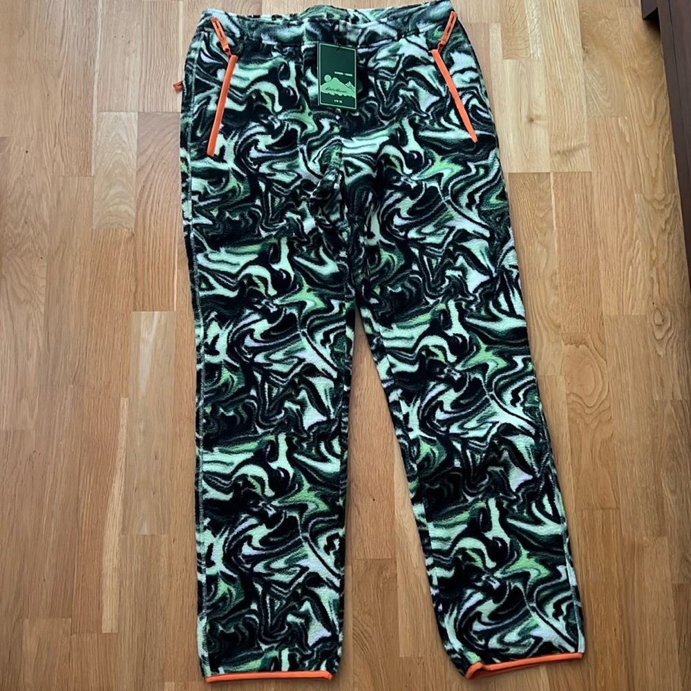 NWT HOMME + FEMME X Eddie Bauer Fleece Print Pants size M Large